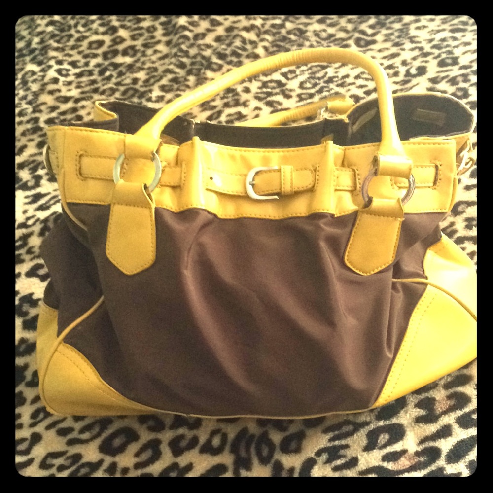 Shiraleah Stylish Bag, Yellow & Brown Retro